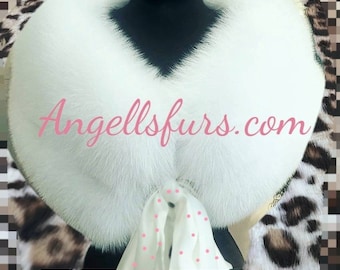 FOX WHITE ETOL-Collar!Order Any color!Brand New Real Natural Genuine Fur!