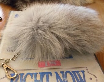 TWO FOX Fur Case-Wallet-Keychain-mobile case!Brand New Real Natural Genuine Fur!