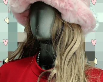 BUCKET PINK REX Hat in Beautiful colors!Brand New Real Natural Genuine Fur!