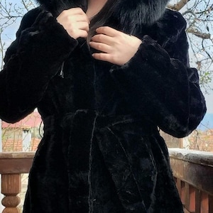 BLACK MINK HOODED Fur Coat!Brand New Real Natural Genuine Fur!
