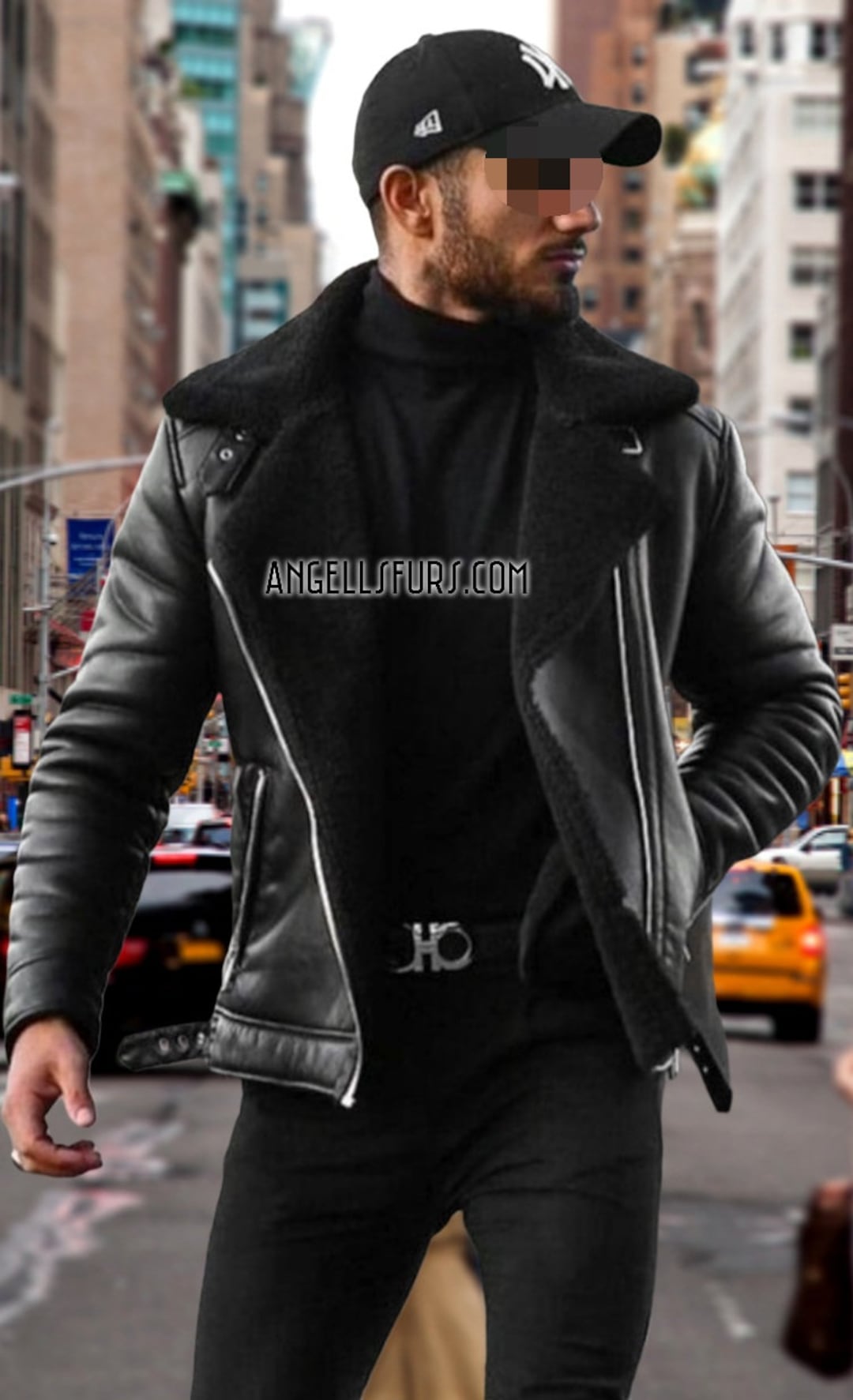 A1 FASHION GOODS Chaqueta De Cazadores Safari De Cuero Clásico Retro Para Hombre De Los Años 70, Estilo Blazer, Color Negro Y Marrón, Negro, S