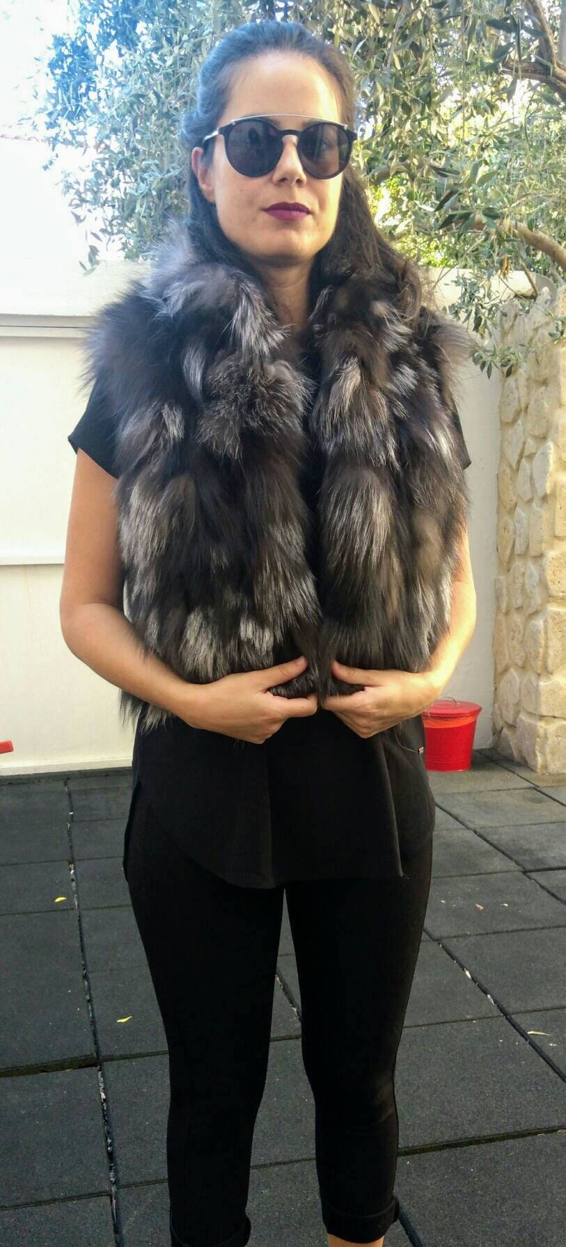 SILVER FOX FUR Bolero Vest! Brand New Real Natural Genuine Fur!