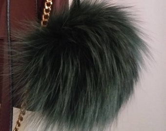 FOX POMPOM-keychains!Brand New Real Natural Genuine Fur!