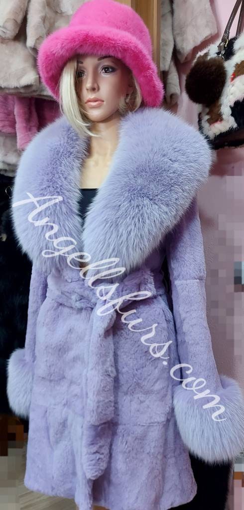 Genuine rabbit clearance fur coat
