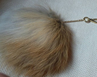 New!Natural,Real Small RED FOX Fur Wallet Keychain!