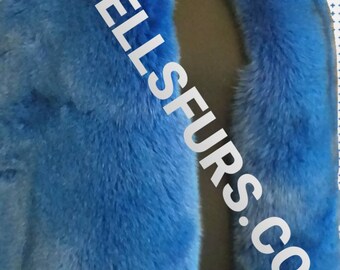 MEN'S ROYAL Blue Fullpelts FOX Fur Vest!Order Any color!Brand New Real Natural Genuine Fur!