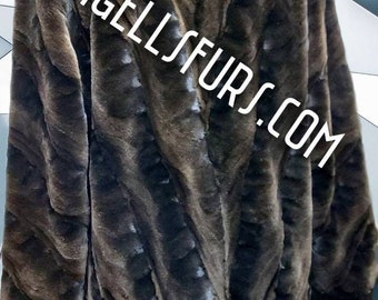 MEN'S MINK CHEVROLET Style Coat!Brand New Real Natural Genuine Fur!