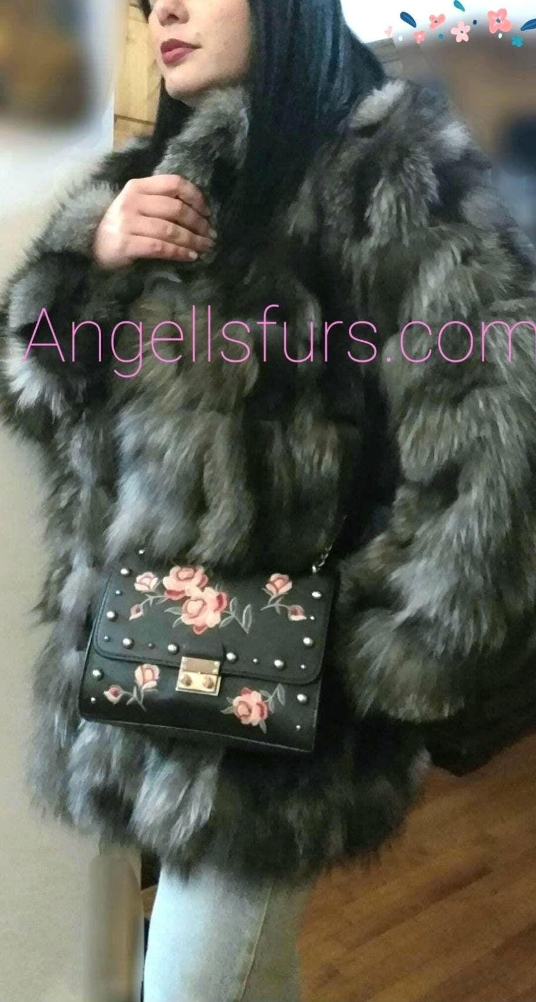 シルバーフォックスファーコート！新品本物天然本毛皮 - Etsy 日本