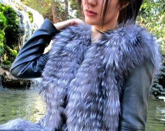 SILVER FOX Fur Vest! Order Any color!Brand New Real Natural Genuine Fur