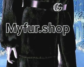 LONG MINK Fullpelts Fur Coat!Brand New Real Natural Genuine Fur!