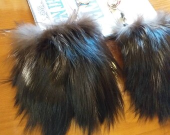 TWO FOX Fur Keychain CASE!Brand New Natural Real Fur!