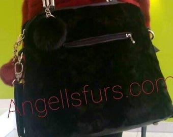 BLACK MINK Fur Bag!Brand New Real Natural Genuine Fur