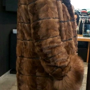 MINK LONG HOODED Fur Coat!Brand New Real Natural Genuine Fur!