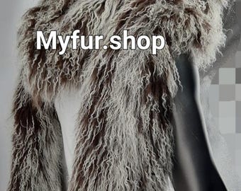 HOODED MONGOLIAN SHEEP Scarf!Order Any color!Brand New Real Natural Genuine Fur!