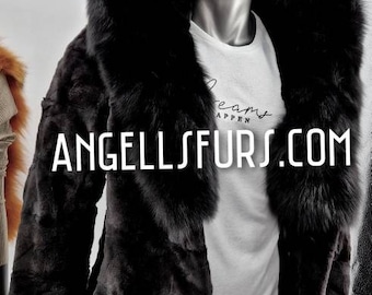 MEN'S HOODED MINK Fur Coat! Brand New Real Natural Genuine Fur!