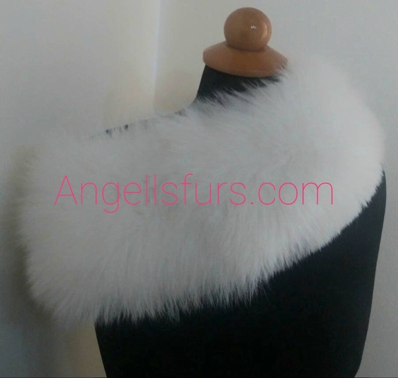 WHITE FOX COLLARBrand New Real Natural Genuine Fur image 3