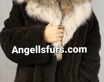 BROWN MINK FULLPELTS Fur Coat!Brand New Real Natural Genuine Fur