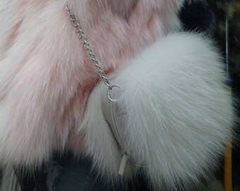 FOX FUR SMALL Bag!Brand New Real Natural Genuine Fur!