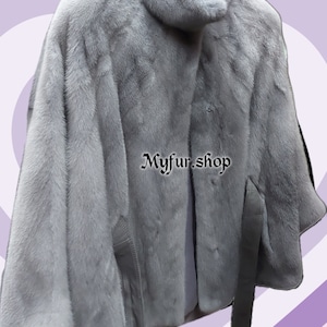 MINK FUR CAPE!One Size!Fullpelts Brand New Real Natural Genuine Fur!