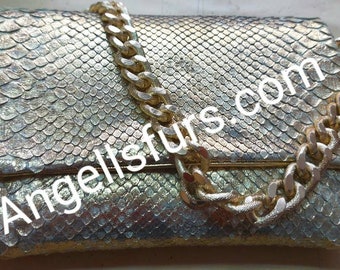 New Natural Real GOLD color leather BAG!