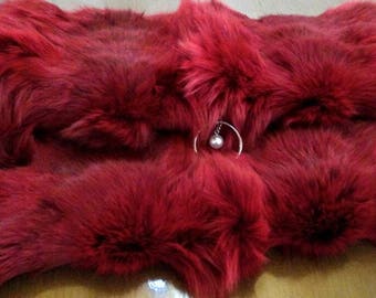 RED colored FOX Fur Envelope style Bag!Brand New Real Natural Genuine Fur!