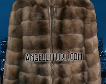 MEN'S SABLE Short Jacket!Fullpelts Brand New Real Natural Genuine Fur