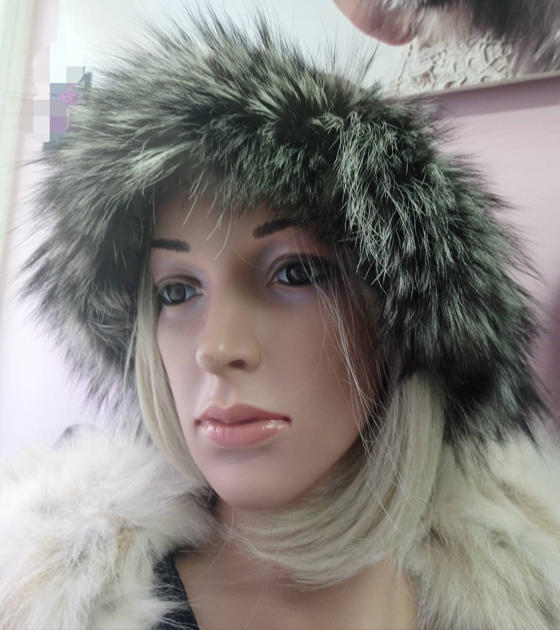 New!Natural,Real Astragan and Silver Fox Fur HAT!