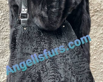 ASTRAGAN FUR Shopper BAG!Brand New Real Natural Genuine Fur!