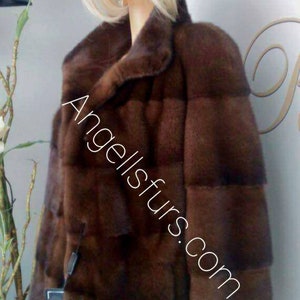 FULLPELTS NERZ Pelzjacke!Brandneuer echter natürlicher echter Pelz