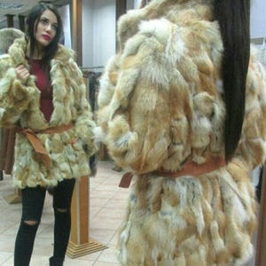 RED FOX jacket!Brand New Real Natural Genuine Fur!