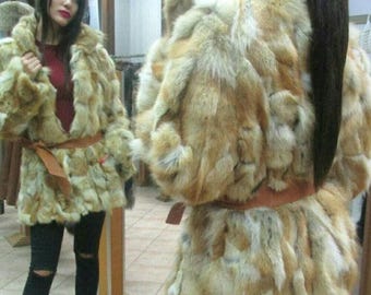 RED FOX jacket!Brand New Real Natural Genuine Fur!