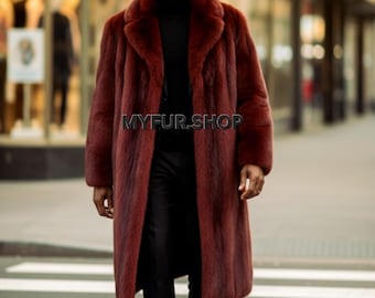 MEN'S MINK Fur Coat!Fullpelts Brand New Real Natural Genuine Fur