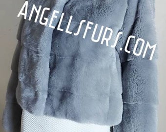 MINK FULLPELTS SHORT Fur jacket! Order Any color!Brand New Real Natural Genuine Fur!