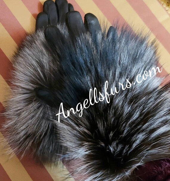 Guanti In Pelle Neri Da Uomo Taglia 9 – Caldi E Originali Con Vera Pelliccia Di Cincillà - Foto 3