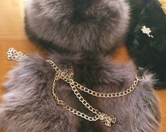 RACCOON HAND MUFF-Bag!Brand New Real Natural Genuine Fur!