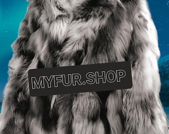 MENS SILVER FOX Jacket!Brand New Real Natural Genuine Fur!