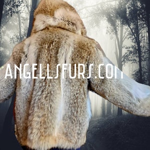 MEN&#39;S COYOTE FURCOAT!Brand New Real Natural Genuine Fur Coat!