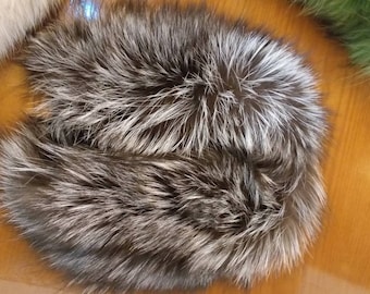 SILVER FOX HEADBAND!The wider version!Brand New Real Natural Genuine Fur!