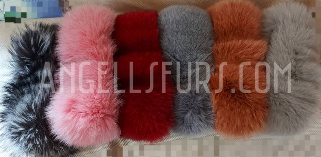 FOX FUR FULLPELT Round Elastic Collarsheadbandsbrand New Etsy