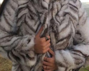 BLACK KROSS MINK Fur jacket!Brand New Real Natural Genuine Fur!