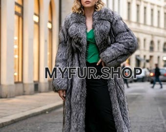 SILVER FOX Furcoat!Fullpelts Brand New Real Natural Genuine Fur!