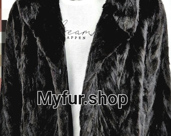 MEN'S HOODED MINK Fur!Brand New Real Natural Genuine Fur!