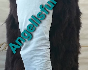 MEN'S BROWN FOX Vest!Brand New Real Natural Genuine Fur!