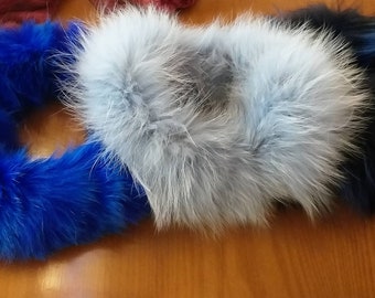 FOX ROUND ELASTIC Collars!Order Any color!Brand New Real Natural Genuine Fur!
