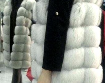 LONG FULLPELTS FOX Vest!Brand New Real Natural Genuine Fur!
