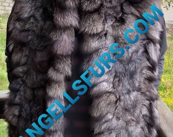 MEN'S New Real Natural SHORT STYLE Silver Fox Vest!