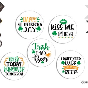 St. Patrick&#39;s Day Pin Button Set | Holiday Buttons | Happy St. Patrick&#39;s Day Button Set | Kiss Me I&#39;m Irish Buttons | Pinback Button Set