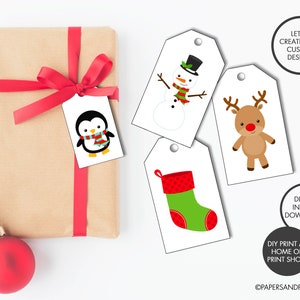 DIGITAL FILE - Printable Christmas Gift &quot;Fill in the Blank&quot; Name Tags (DIY) set of 8 | Christmas Gift Tags | Holiday Gift Tag | Blank Tags