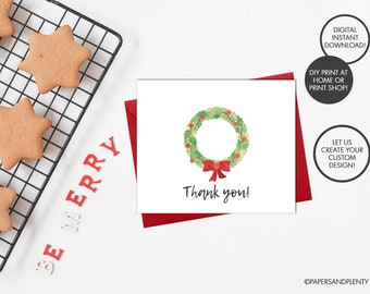 holiday thank you etsy holiday thank you cards