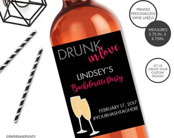 Bachelorette Party "Drunk in Love" Champagne/Wine Labels | Custom Wine Labels | Champagne Labels | Future Mrs. | Bachelorette Party Wine